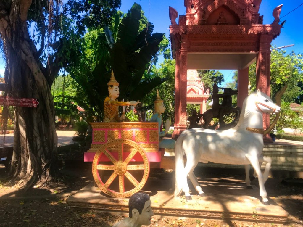 Kouk Nokor Temple Wagen mit Pferden